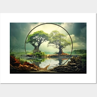 Ancient Tree Of Life Peaceful Nature Fantasy World Harmony Imagination Posters and Art